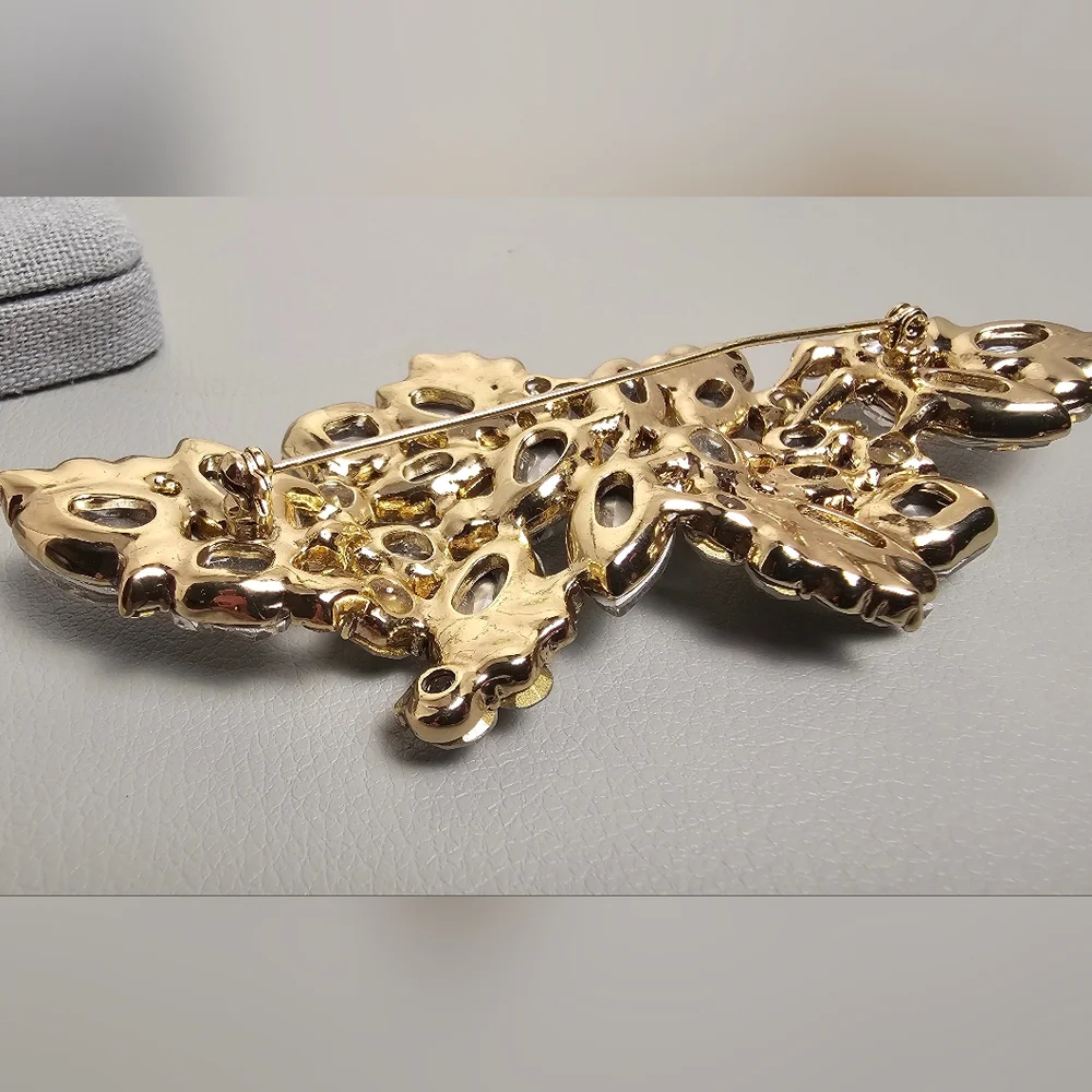 [M. Haskell For INC] Large Gold Crystal Cluster Statement Brooch/Pin